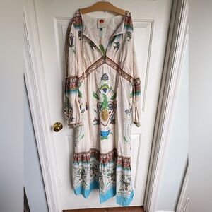 Farm Rio 100% Cotton Mandala Maxi Dress Floral Resort Cruise NWT